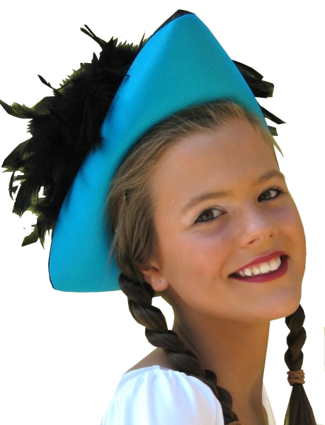Mariechenhut türkis-schwarz